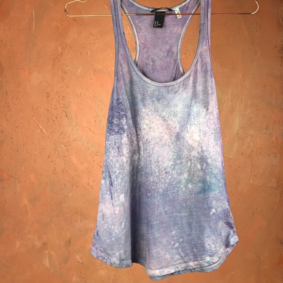 THRIFTED & UPCYCLED!!! Tie Dye Tank Top / HAND DYED ITEM / Blue Purple Pink Tank - Picture 3 of 7